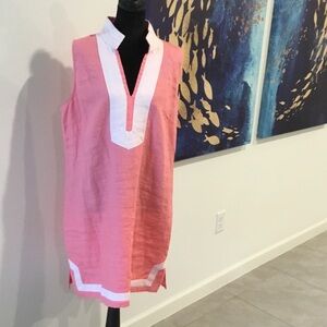 Sail to Sable Pink and White Sleeveless Dress
